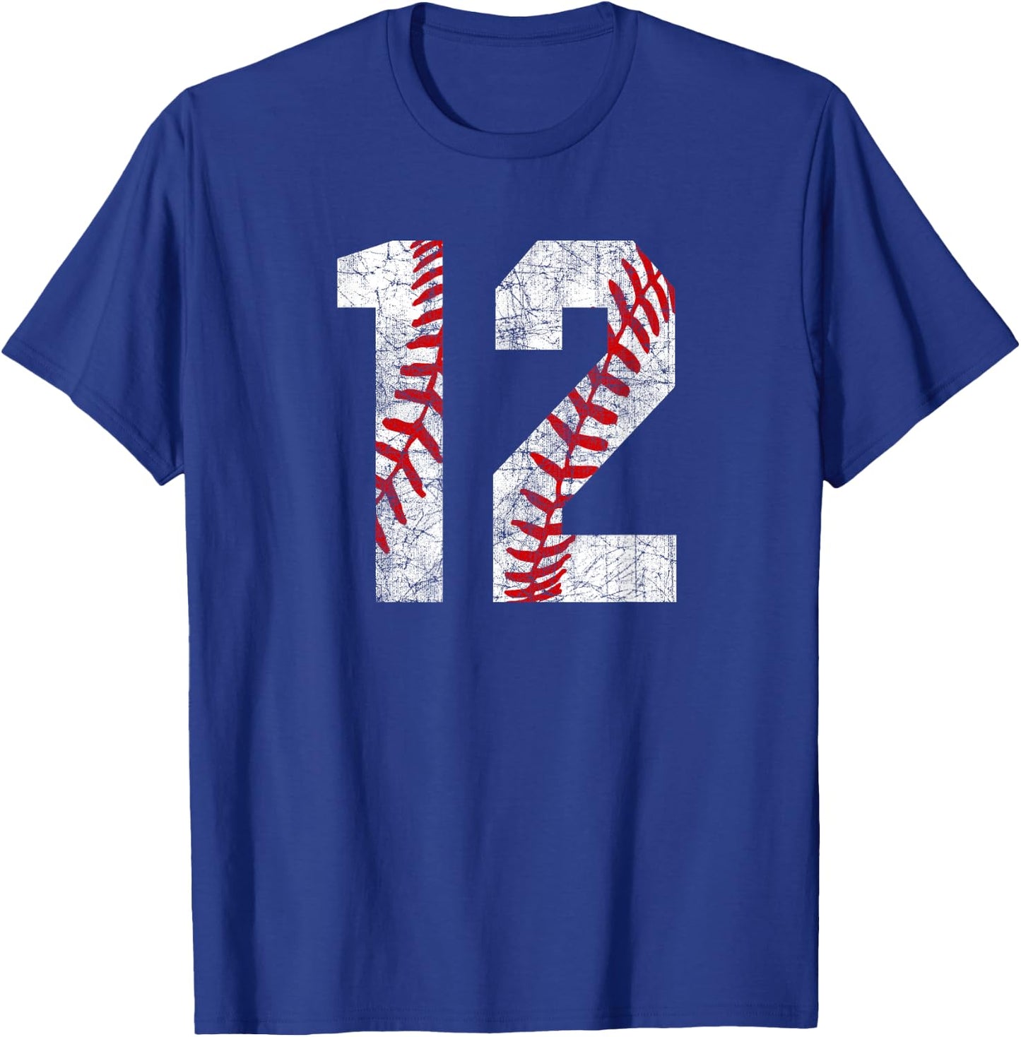 Vintage Baseball Mom #12 Jersey Baseball Favorite Player T-Shirt - T-Shirt | Royal