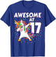 Unicorn Dabbing 17th Birthday Shirt for 17 Year Old Teenager T-Shirt - T-Shirt | Royal