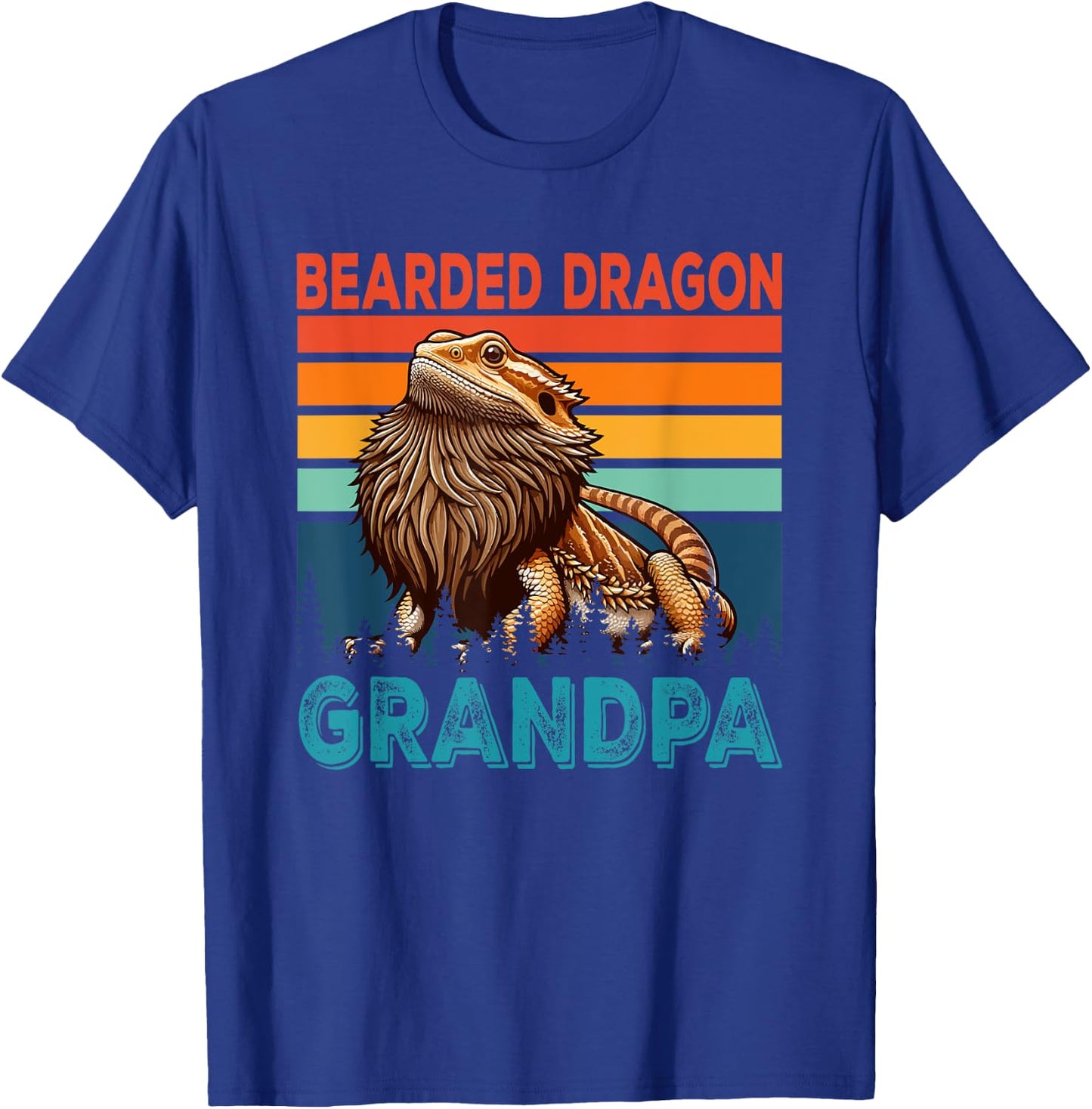 Vintage Retro Bearded Dragon Costume Grandpa Father's Day T-Shirt - T-Shirt | Royal