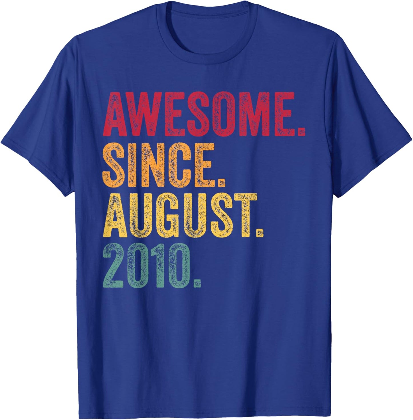Born In August 2010 16th Birthday Gift 16 Years Old Retro T-Shirt - T-Shirt | Royal