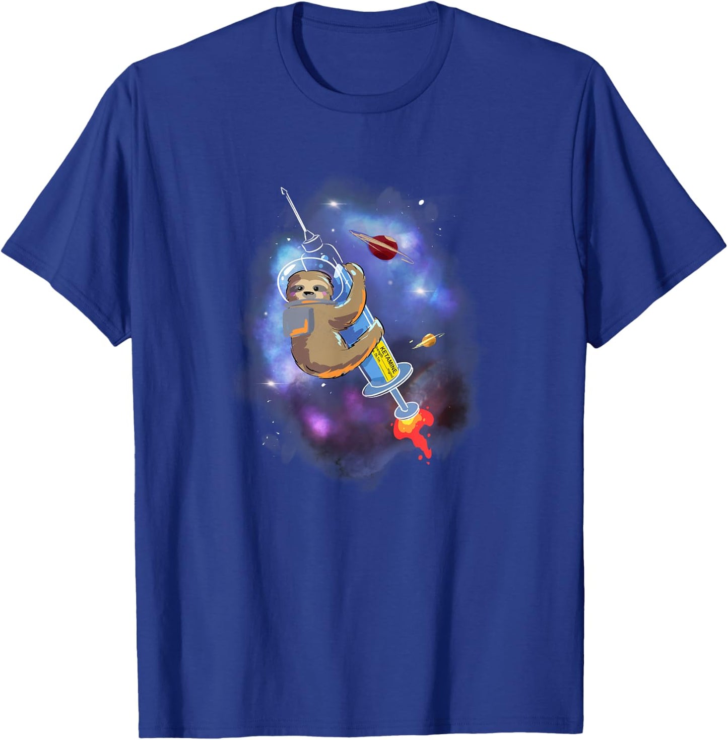 Space ketamine sloth anesthesia critical care Emergency med T-Shirt - T-Shirt | Royal