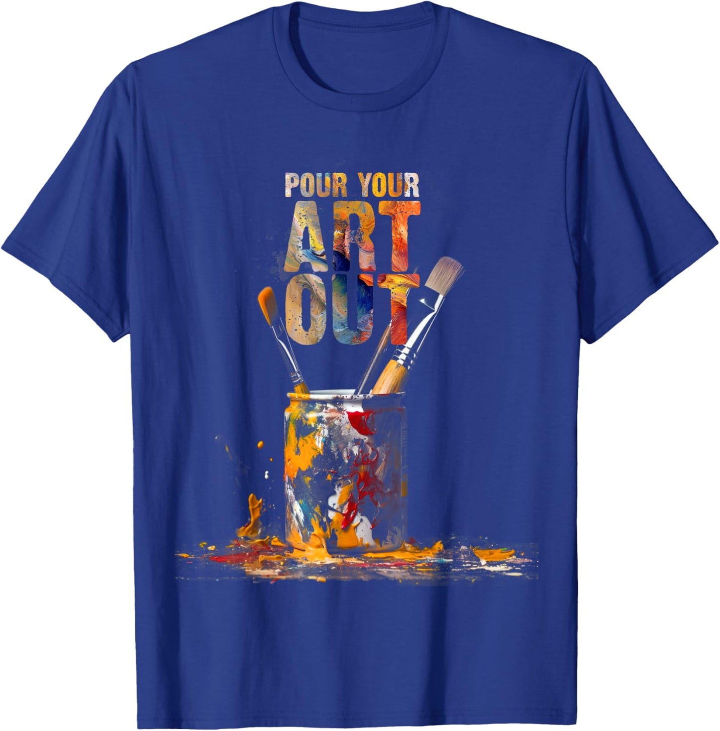 Vintage Cat Gift Store Artist Art Make Art Painter Teacher Artsy Gift T-Shirt - T-Shirt | Royal