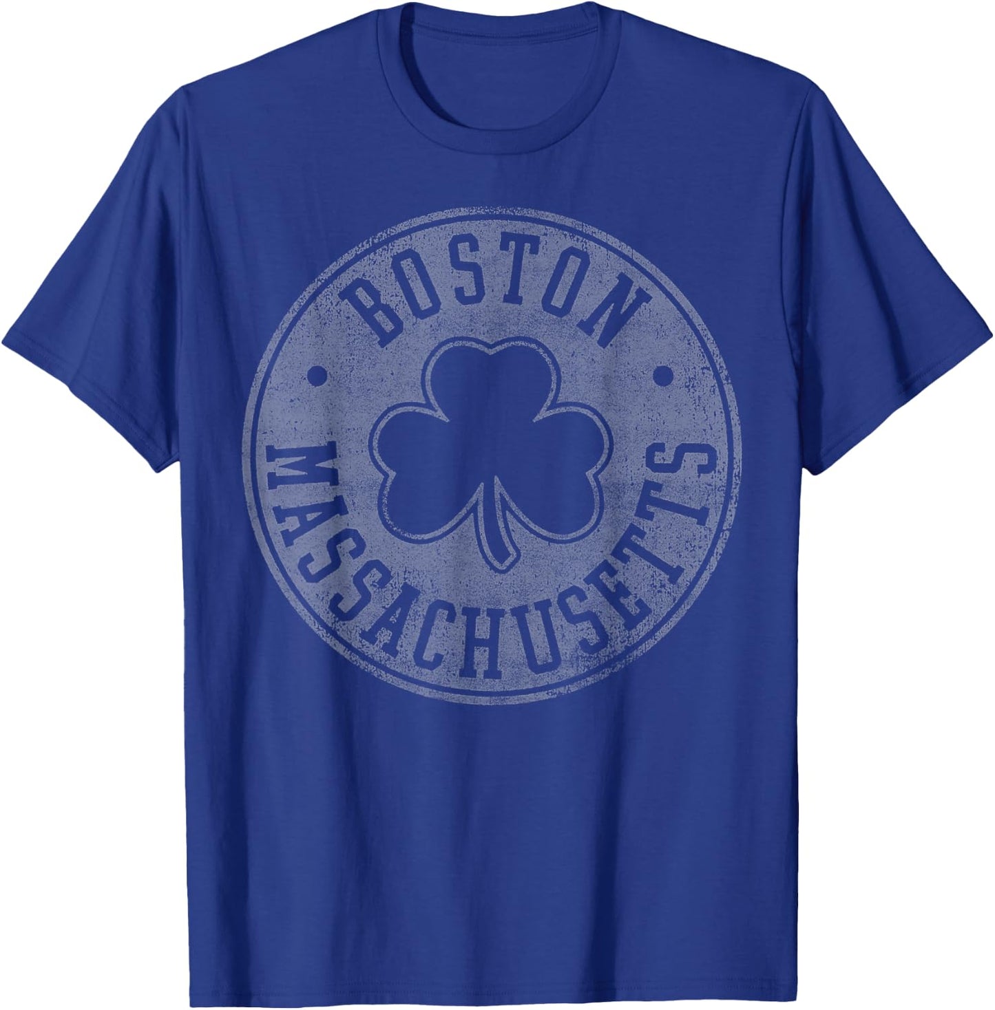 Boston Massachusetts Shamrock Logo T-Shirt - T-Shirt | Royal