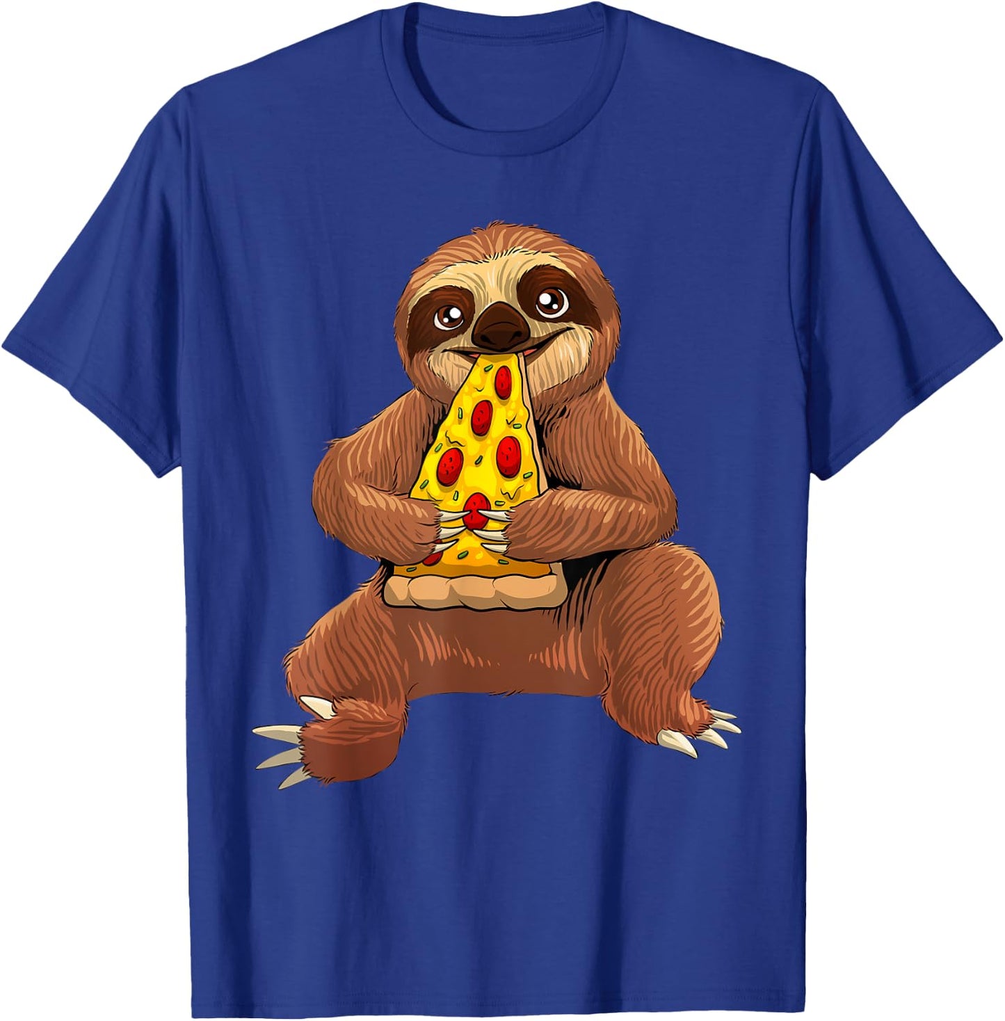 Funny Sloth Pizza Design Women Pepperoni Pizza Lover T-Shirt - T-Shirt | Royal