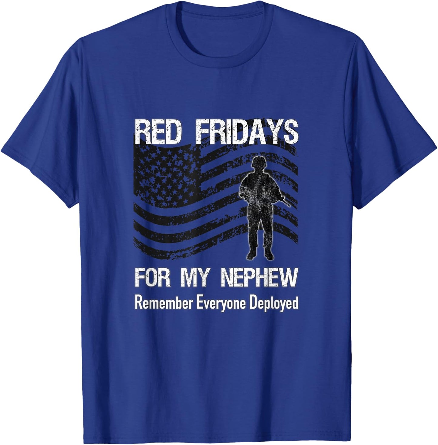 Red Friday Nephew Military / American Flag Deployed Family T-Shirt - T-Shirt | Royal