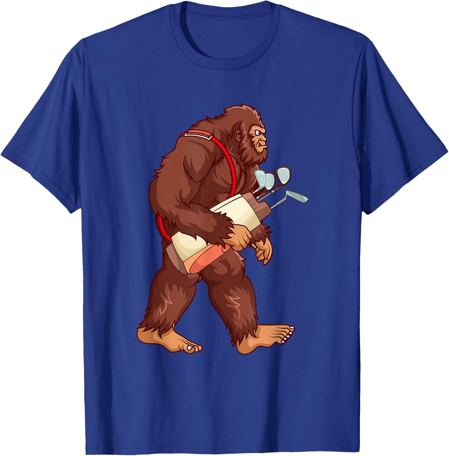 Funny Sasquatch Lover Golf Gift Bigfoot Golfer Golfing Gift T-Shirt - T-Shirt | Royal