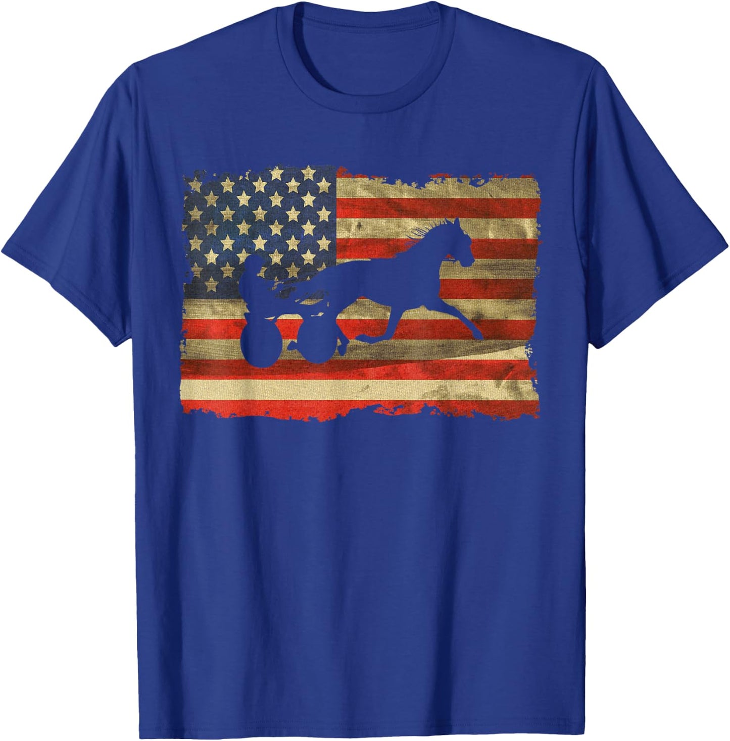 USA Harness Racing Love Equestrian Horse Racing I'd Rather Be at the Track Trotter T-Shirt - T-Shirt | Royal