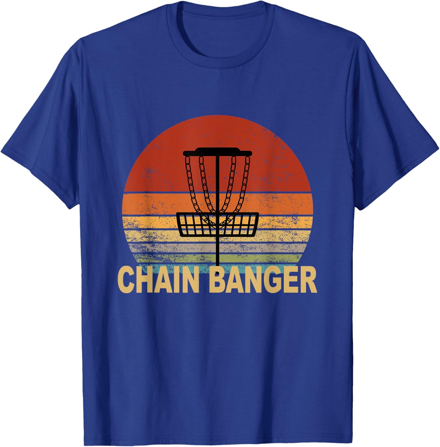 Vintage Disc Golf Dad Funny Chain Banger Basket T-Shirt - T-Shirt | Royal