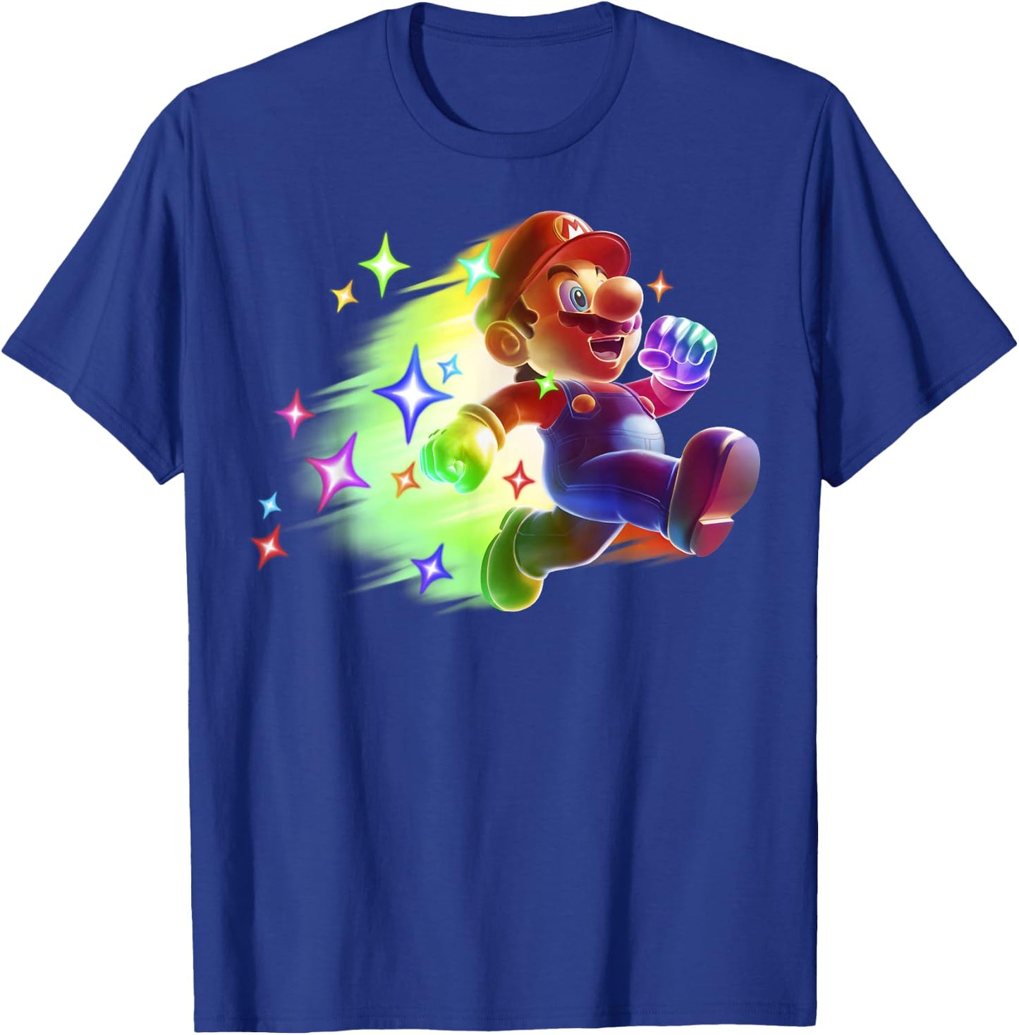 Super Mario Bros Deluxe Rainbow Run Mario Nintendo Portrait T-Shirt - T-Shirt | Royal