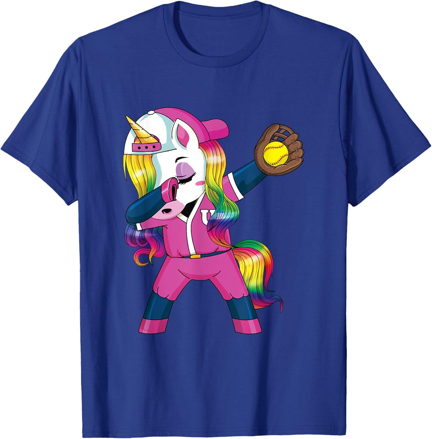 Dabbing Unicorn Softball Gift Girls Women T-Shirt - T-Shirt | Royal