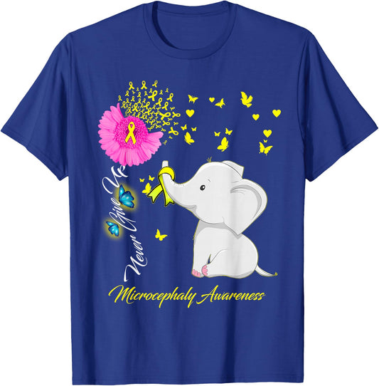 Elephant Microcephaly Awareness - Microcephaly Ribbon Gifts T-Shirt - T-Shirt | Royal