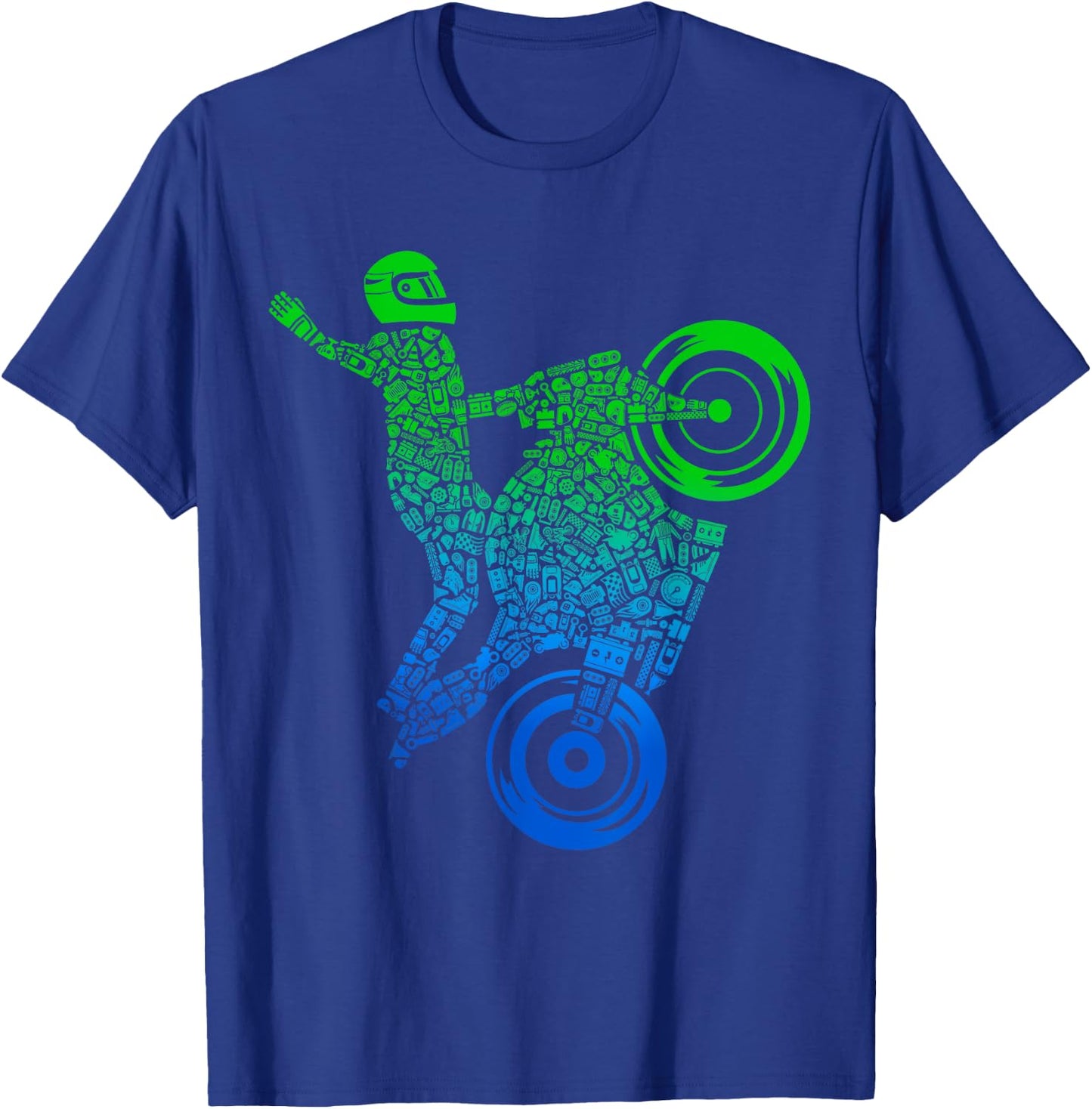 Sportbike Motorcycle Rider Stunt Sports Bike Motorcycle T-Shirt - T-Shirt | Royal