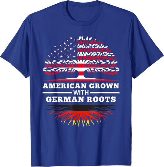 American Grown with German Roots Family Heritage Germany Small T-Shirt - T-Shirt | Royal