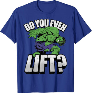 Marvel Hulk Do You Even Lift? Retro Portrait T-Shirt - T-Shirt | Royal