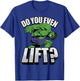 Marvel Hulk Do You Even Lift? Retro Portrait T-Shirt - T-Shirt | Royal