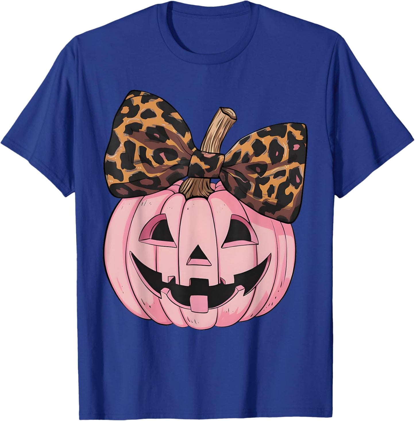 Coquette Bow Pink Pumpkin Funny Halloween Spooky Season T-Shirt - T-Shirt | Royal