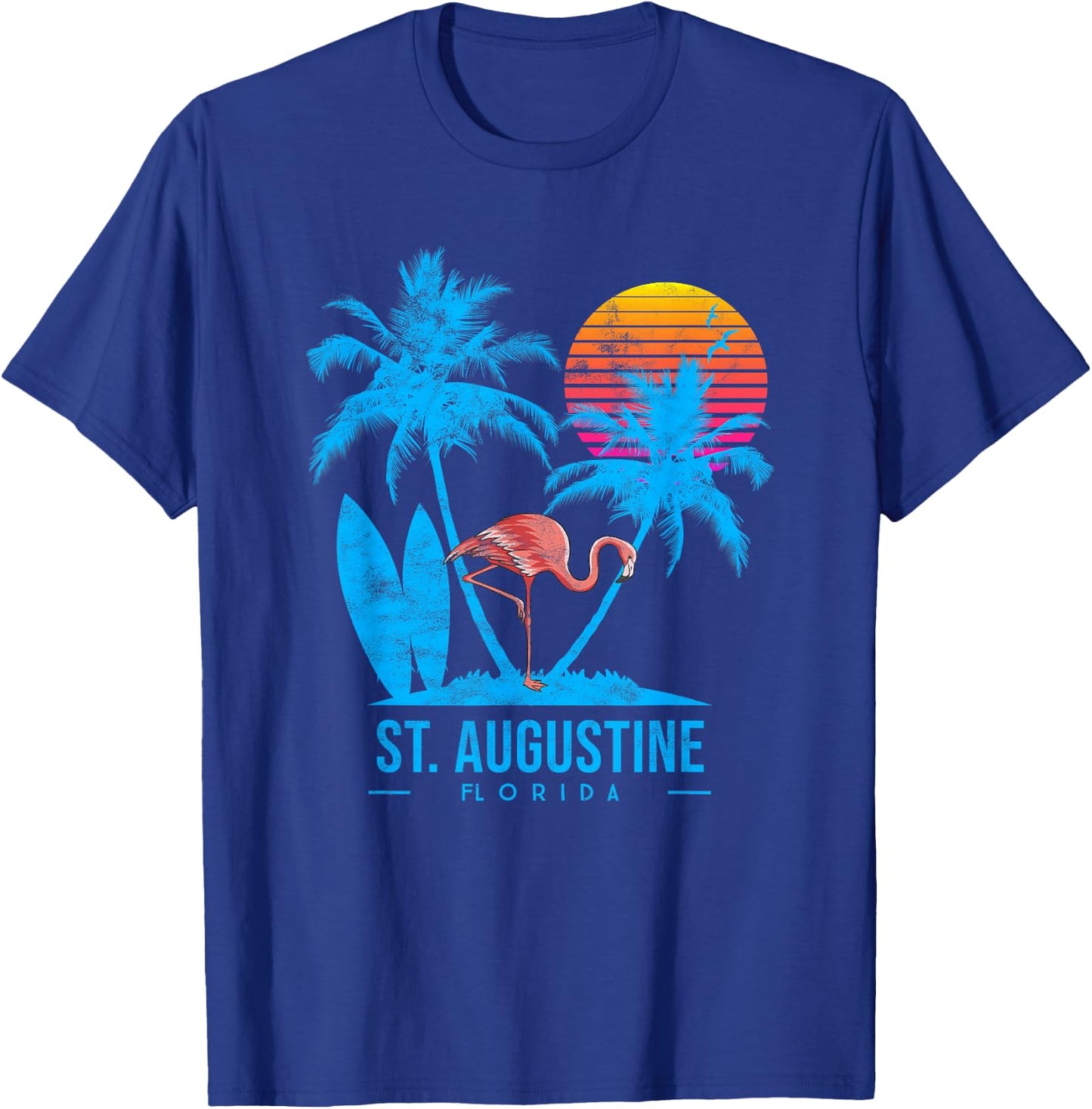 St. Augustine, Florida, FL. Palm trees sunset T-Shirt - T-Shirt | Royal