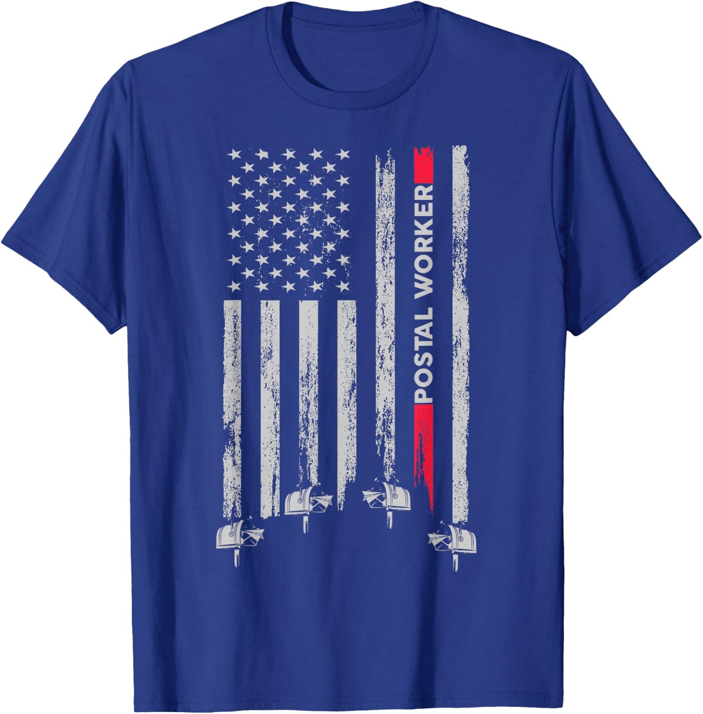 Postal Worker Vintage USA American Flag US Postal T-Shirt - T-Shirt | Royal