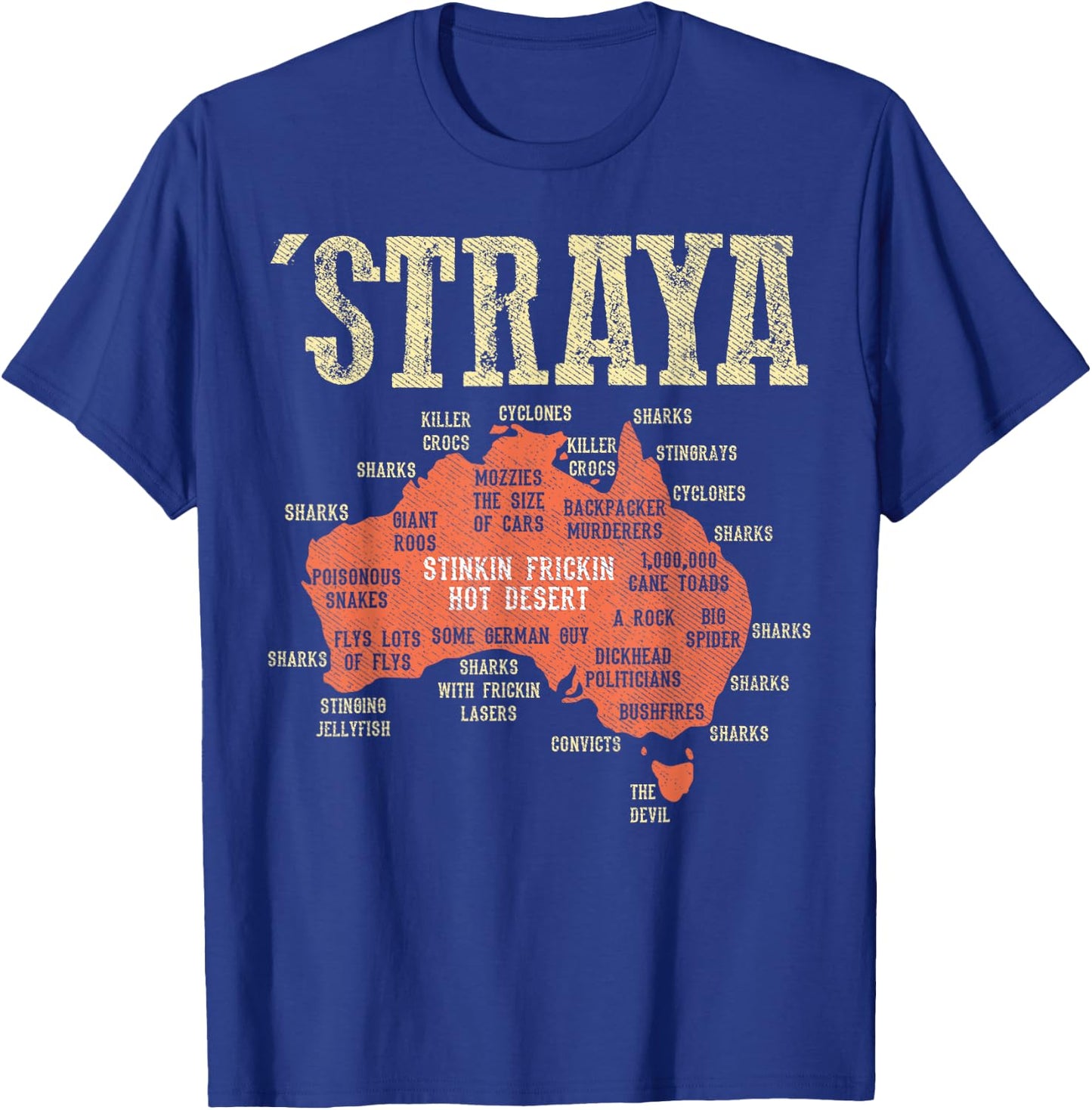 Australia Shirt - Aussie Day Straya Map G'day Mate Outback T-Shirt - T-Shirt | Royal