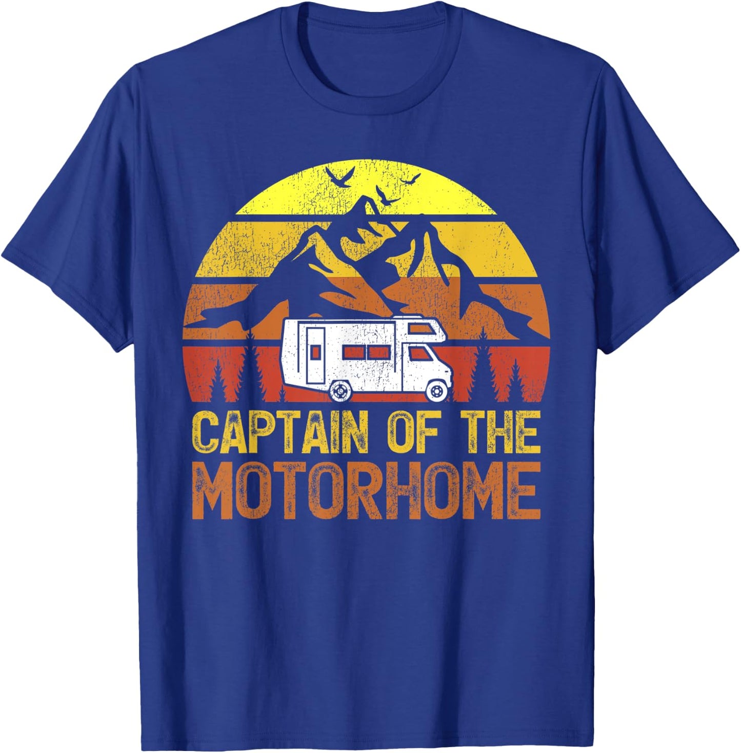 Retro Vintage RV Camping Captain Of The Motorhome Camper T-Shirt - T-Shirt | Royal