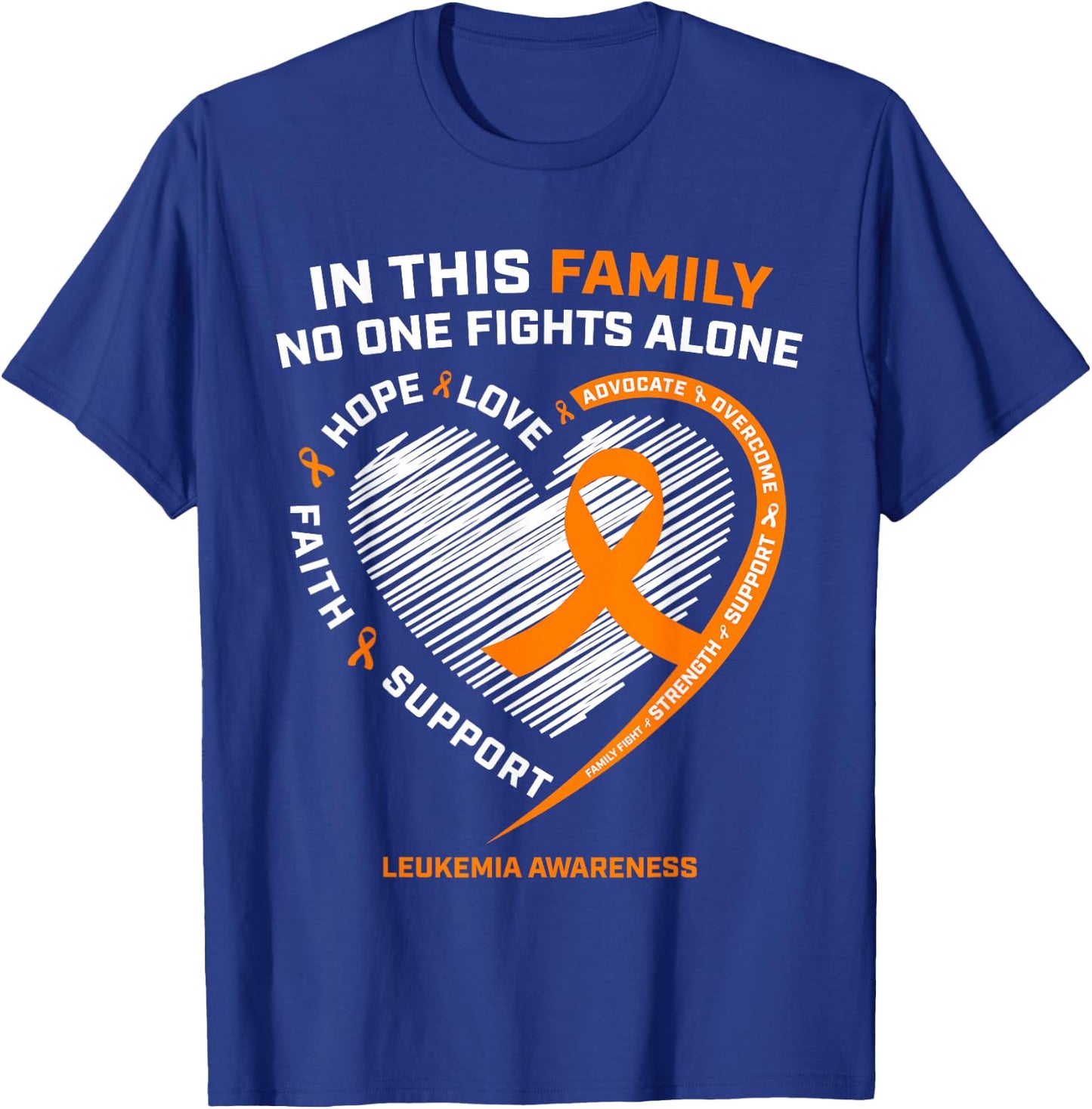 Family Fight Leukemia Awareness Products Gift Men Women Kids T-Shirt - T-Shirt | Royal