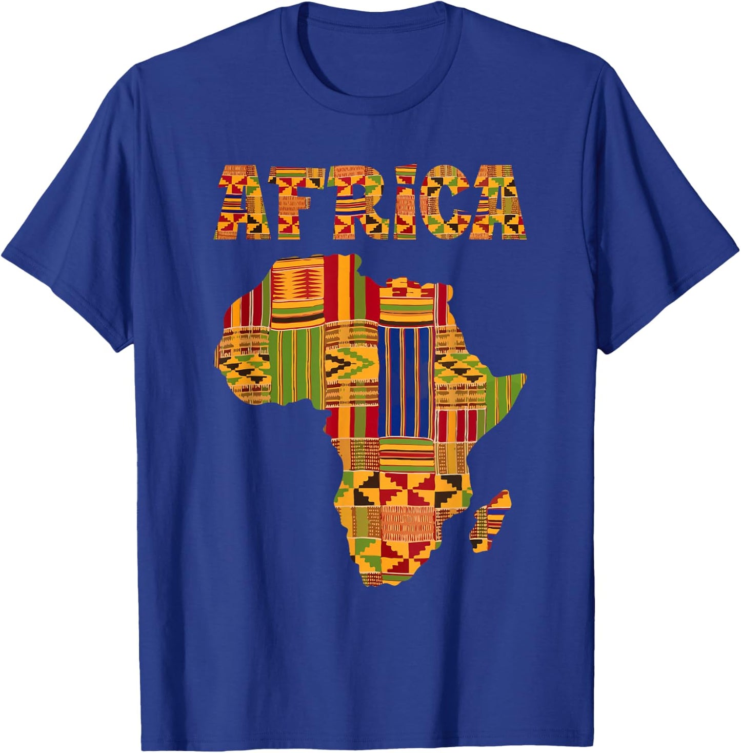 Cool Africa Map Kente Cloth Gift Women African Lover T-Shirt - T-Shirt | Royal
