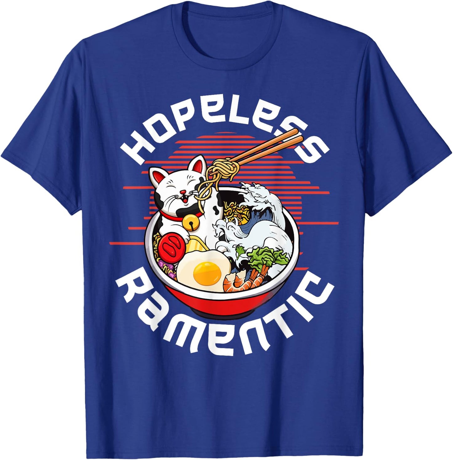 Cat Ramen Noodles Japanese Kawaii Funny Gifts , Women T-Shirt - T-Shirt | Royal