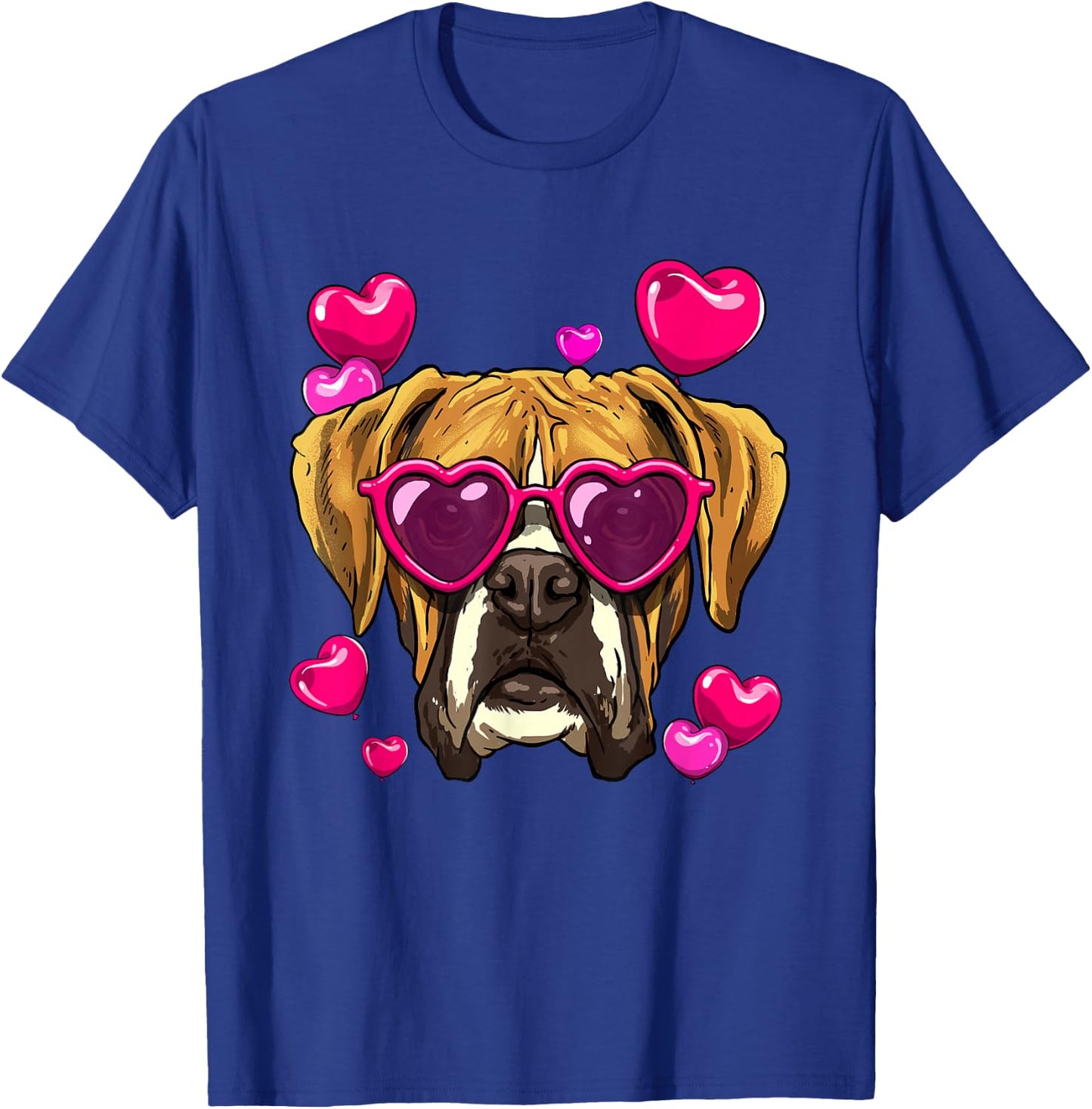 Valentine's Day Boxer Shirt Boxer Dog Face Heart Boxer Lover T-Shirt - T-Shirt | Royal