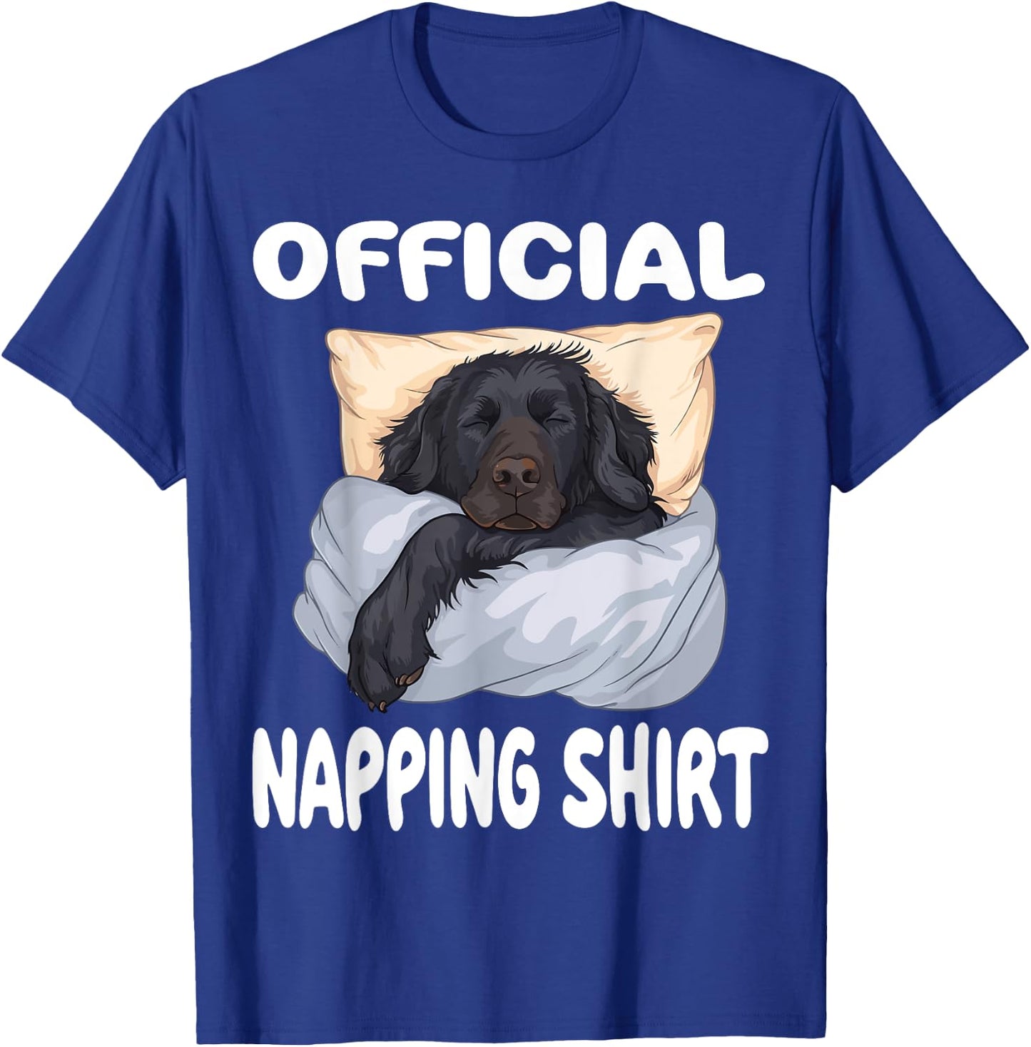 Flat Coated Retriever Dog Official Napping shirt Pajamas Men Women Girls Kids T-Shirt - T-Shirt | Royal