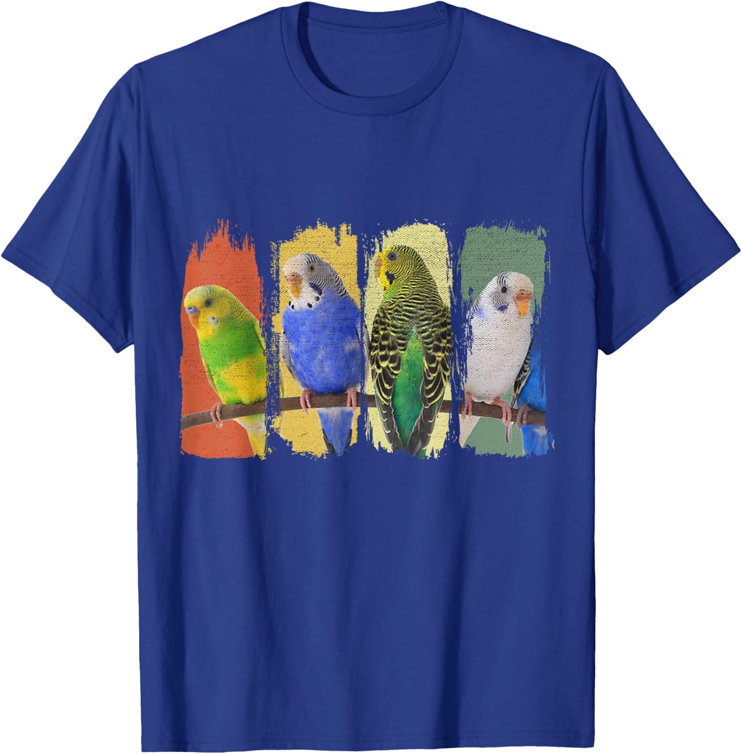 Budgie Bird Budgerigar Retro T-Shirt - T-Shirt | Royal