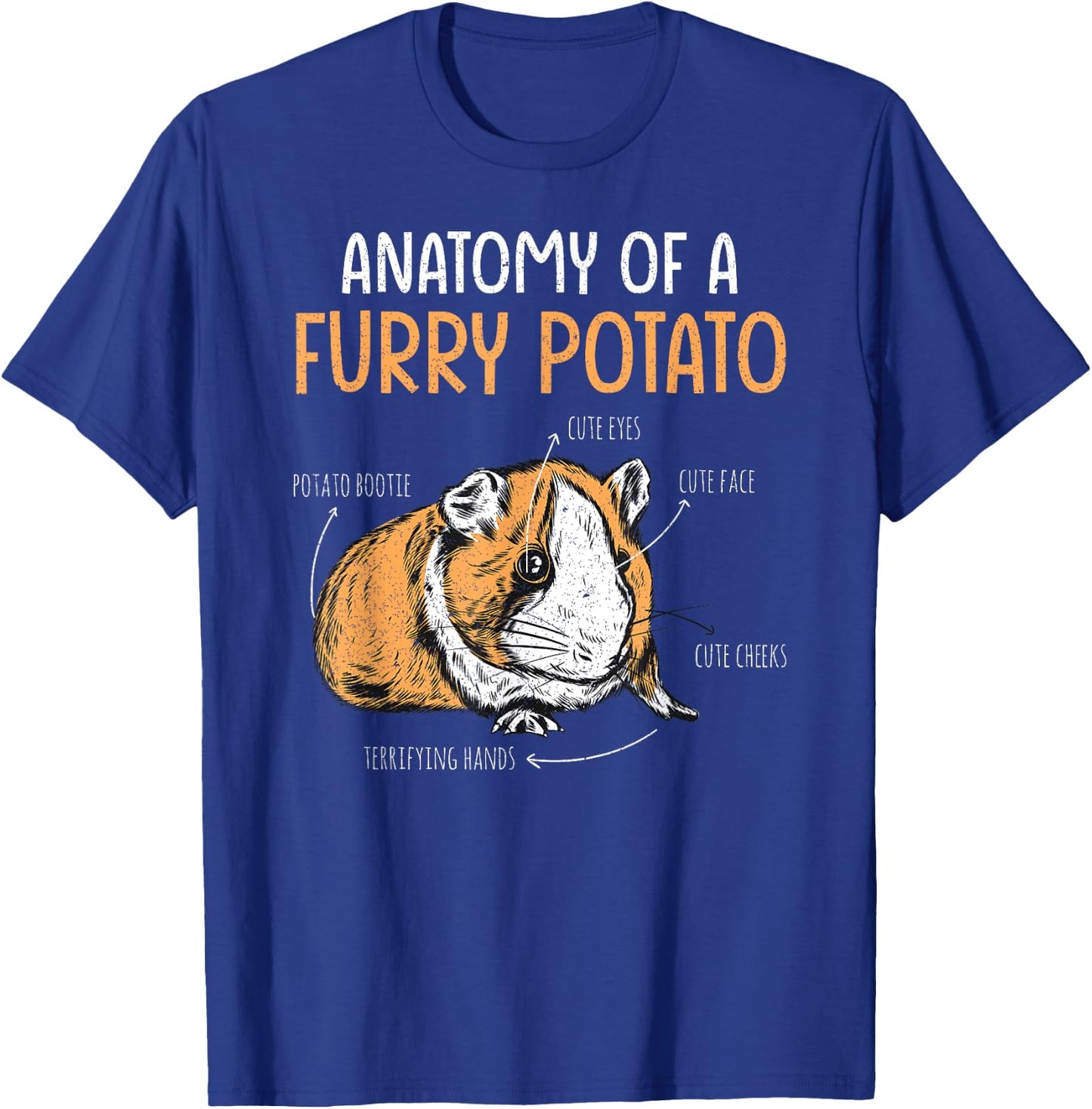 Anatomy Of A Furry Potato Funny Guinea Pig Lover T-Shirt - T-Shirt | Royal