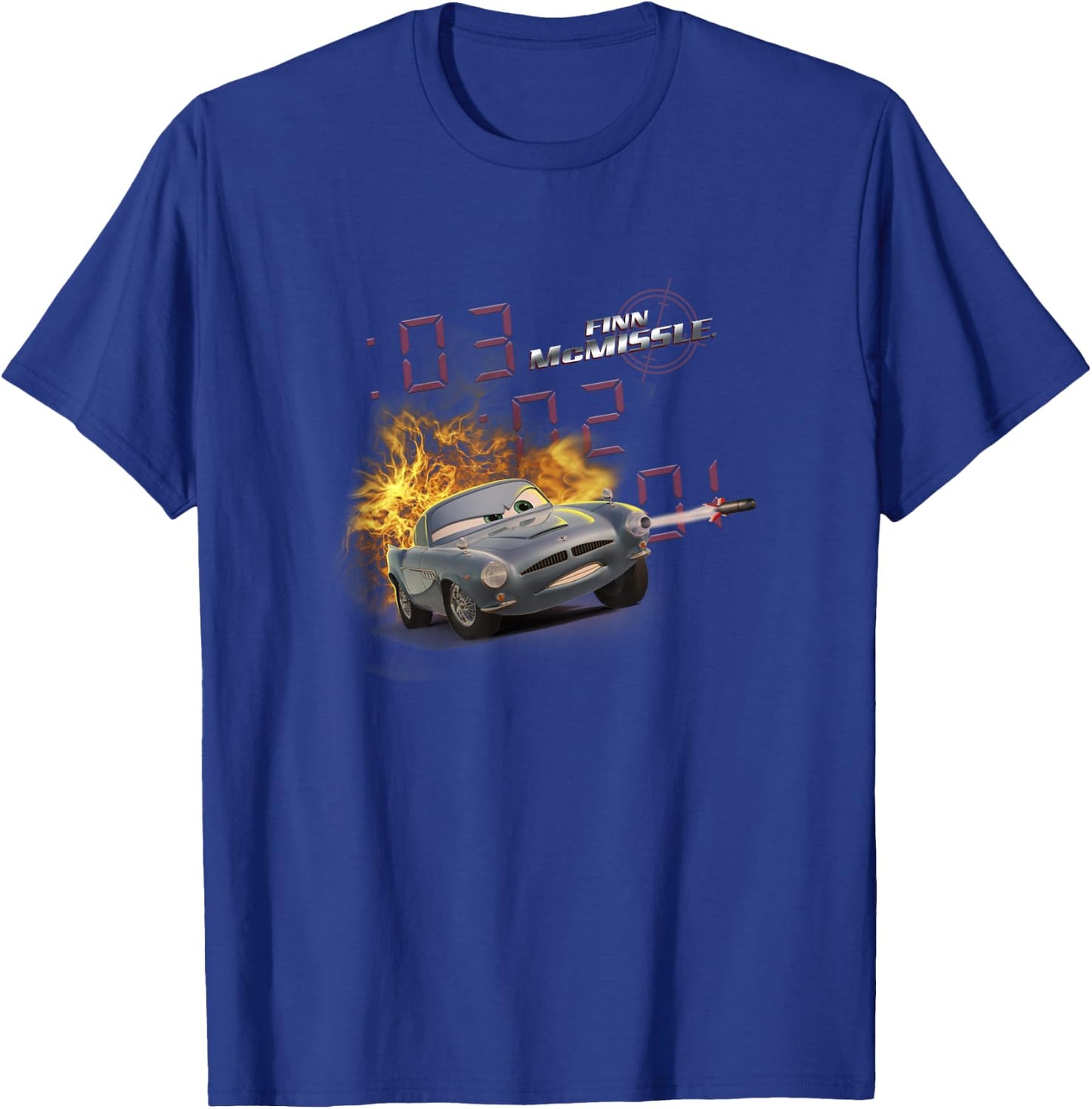 Disney Pixar Cars 2 Finn McMissile 03 02 01 Cool Explosion T-Shirt - T-Shirt | Royal