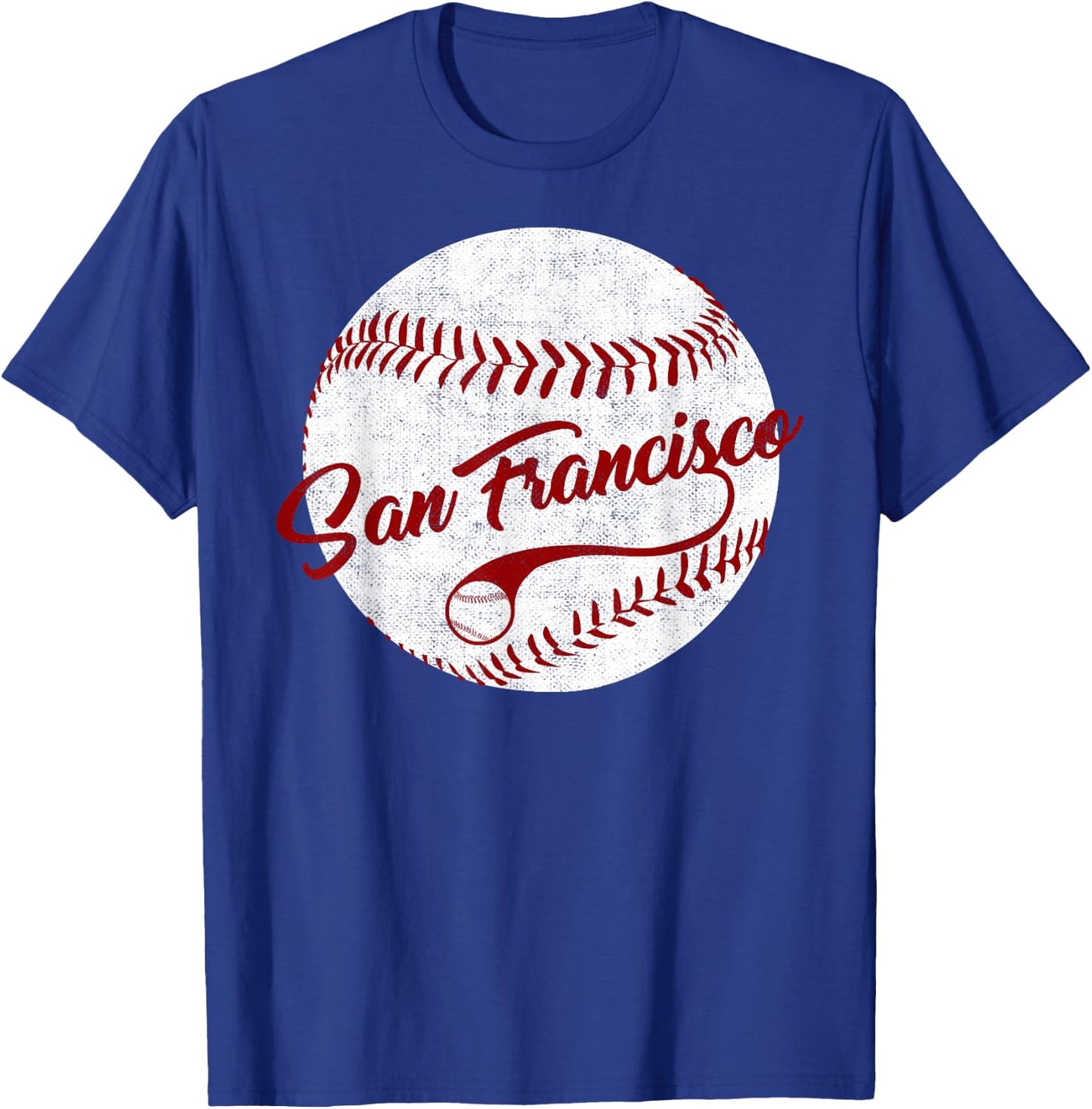 Baseball San Francisco Vintage Giant Ball, National Pastime T-Shirt - T-Shirt | Royal