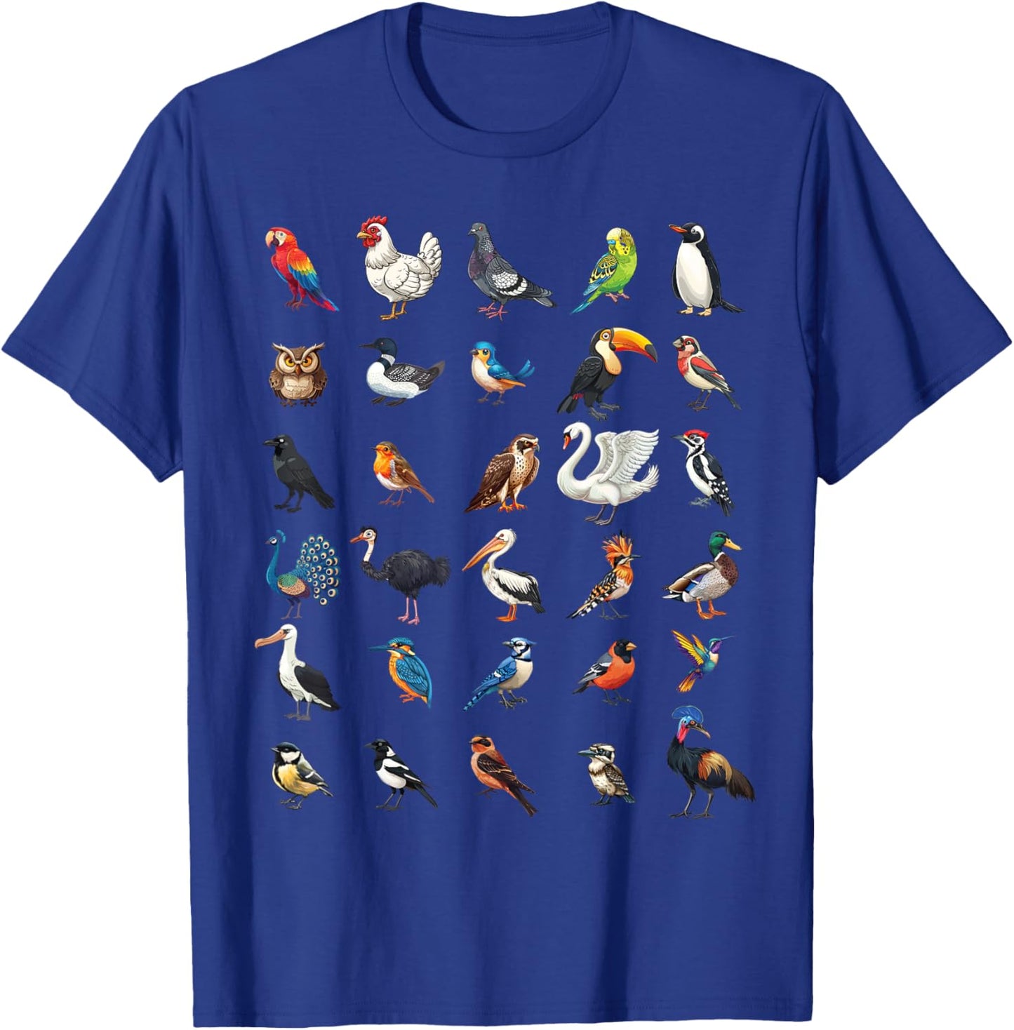 Types of Birds Educational Boys Girls Kids T-Shirt - T-Shirt | Royal