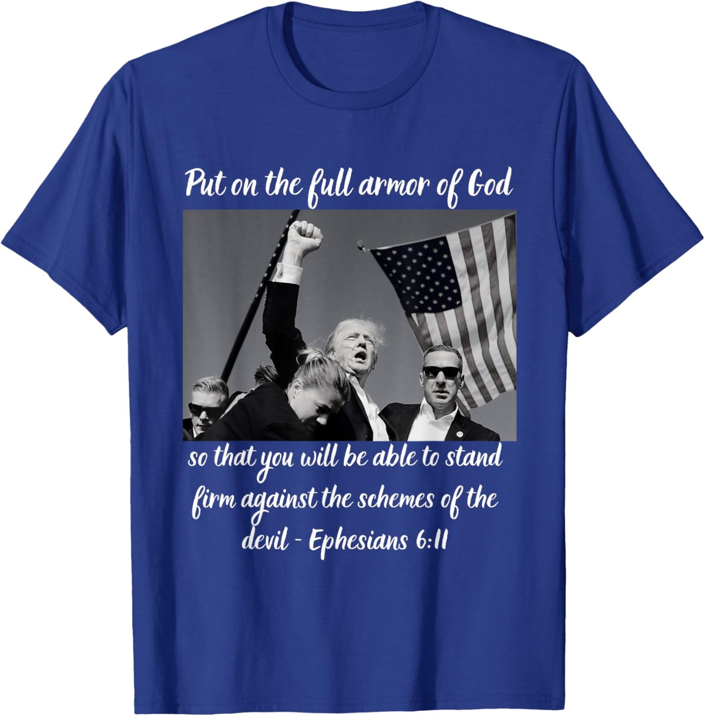 Donald Trump Fist Pump Flag 7 13 T-Shirt - T-Shirt | Royal
