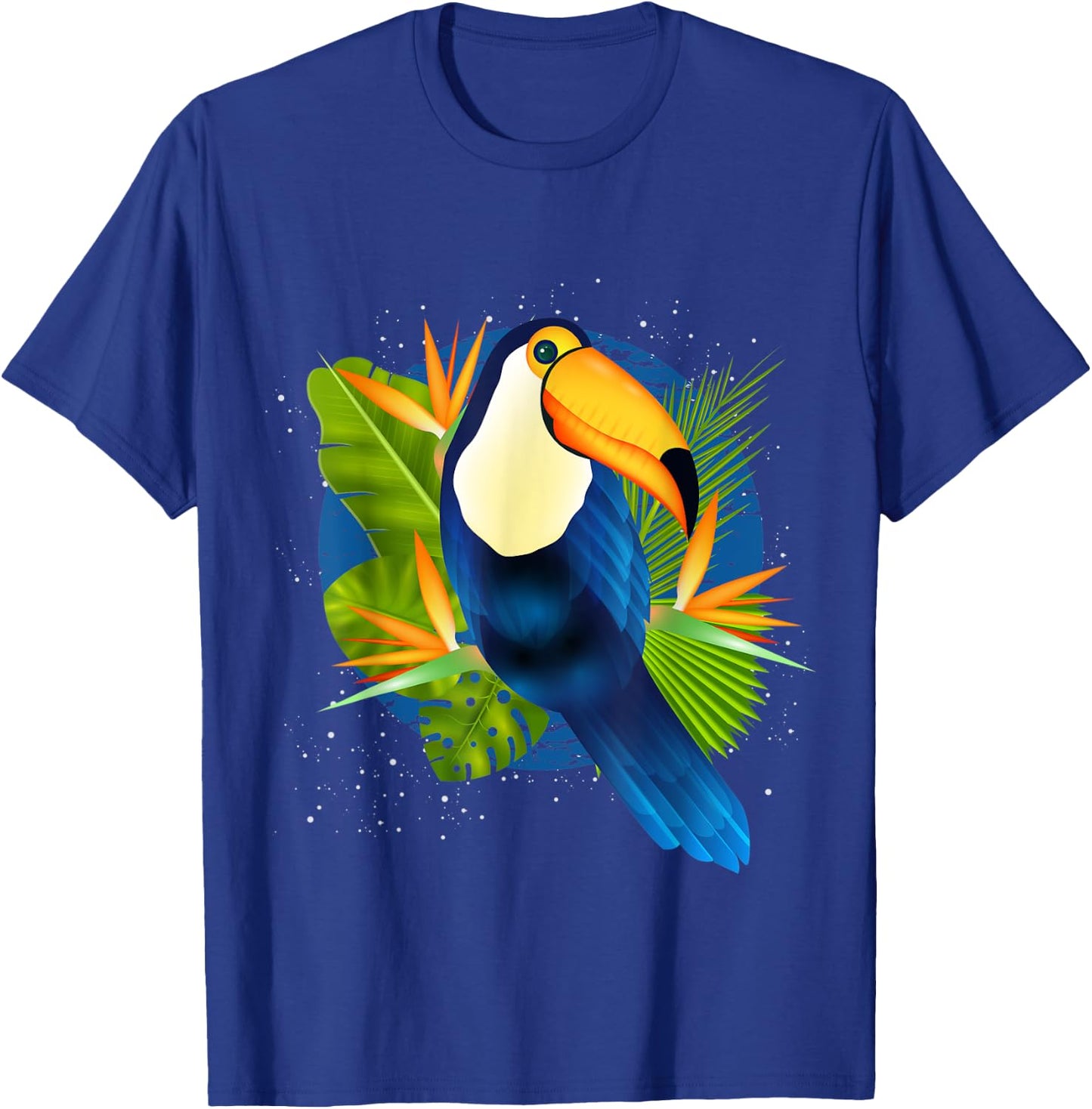 Tropical Nature Tree Leaves Toucan T-Shirt - T-Shirt | Royal