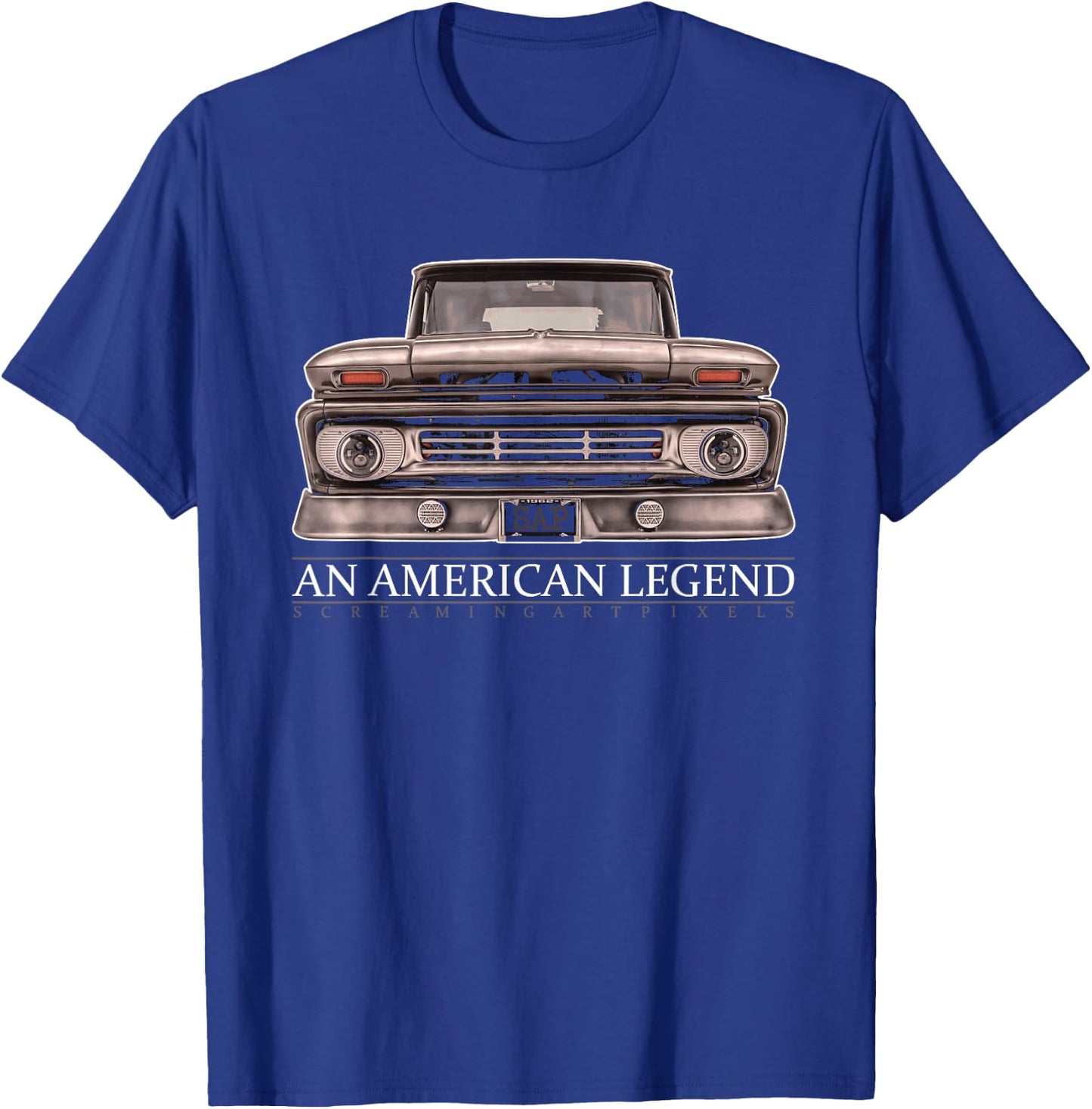 1962 Custom, C10 Truck, Classic C10 Truck Grille T-Shirt - T-Shirt | Royal