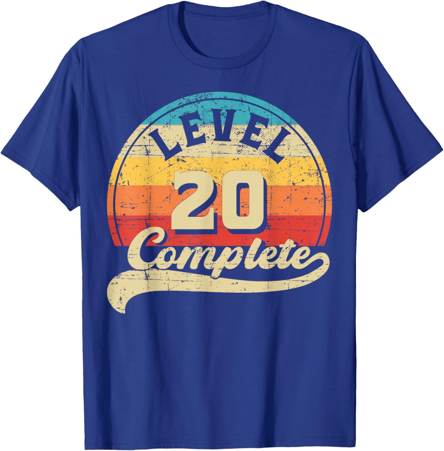 Level 20 Complete Gamer 20th Wedding Anniversary Retro T-Shirt - T-Shirt | Royal