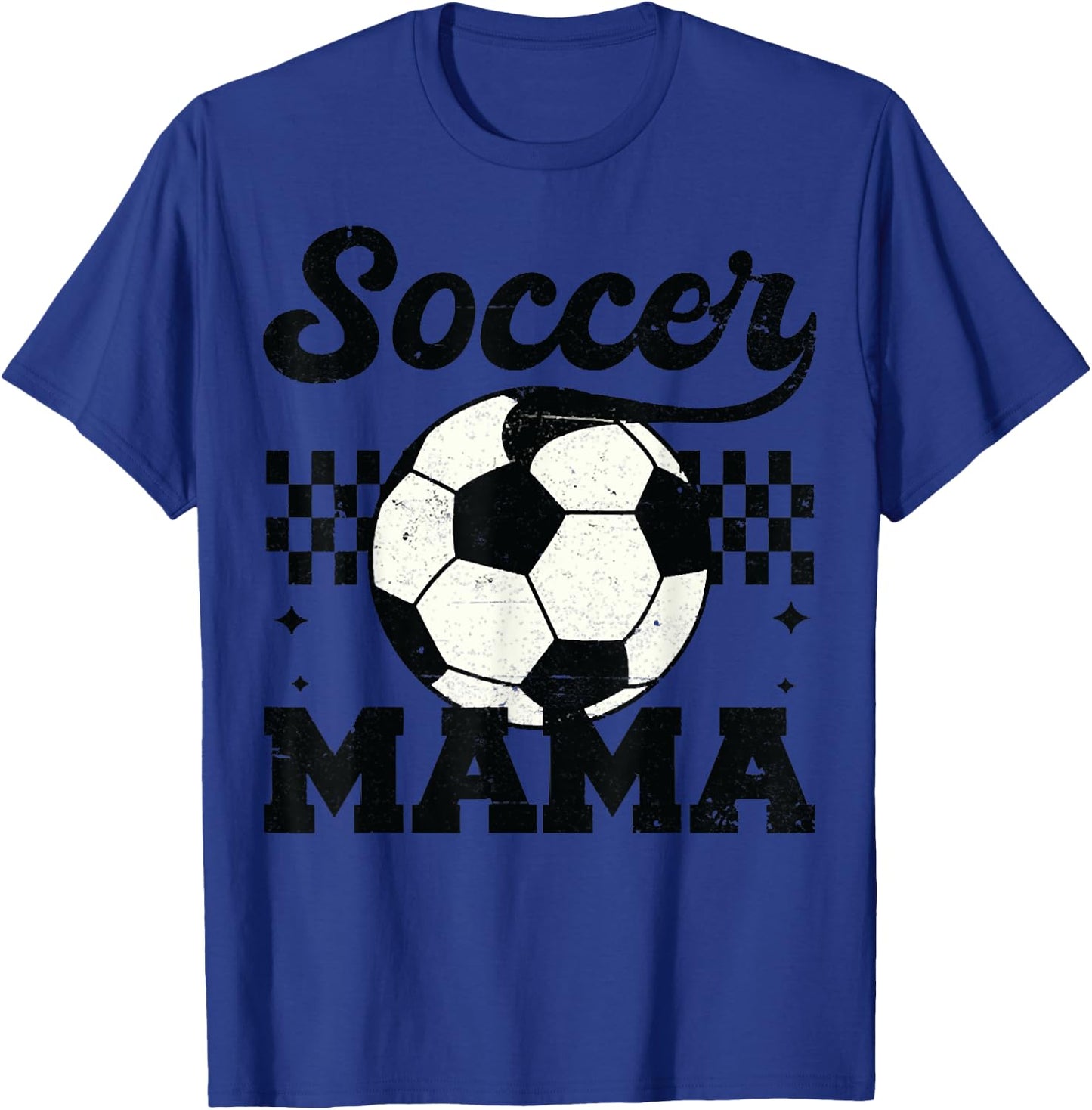 Checkered Soccer Mama Retro Soccer Mom Soccer Season Outfit T-Shirt - T-Shirt | Royal