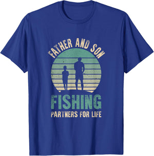 Father And Son Matching Fishing Outfit Family T-Shirt - T-Shirt | Royal