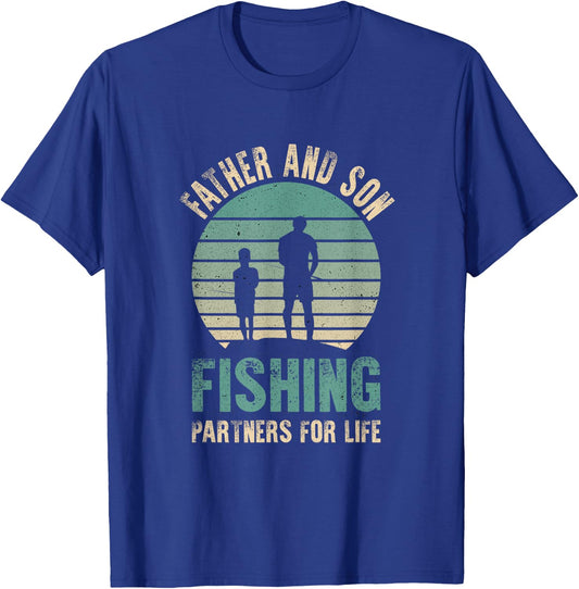 Father And Son Matching Fishing Outfit Family T-Shirt - T-Shirt | Royal
