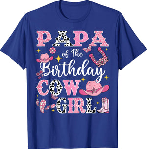 Papa Of The Birthday Cow-Girl Rodeo Cow Girl Birthday T-Shirt - T-Shirt | Royal