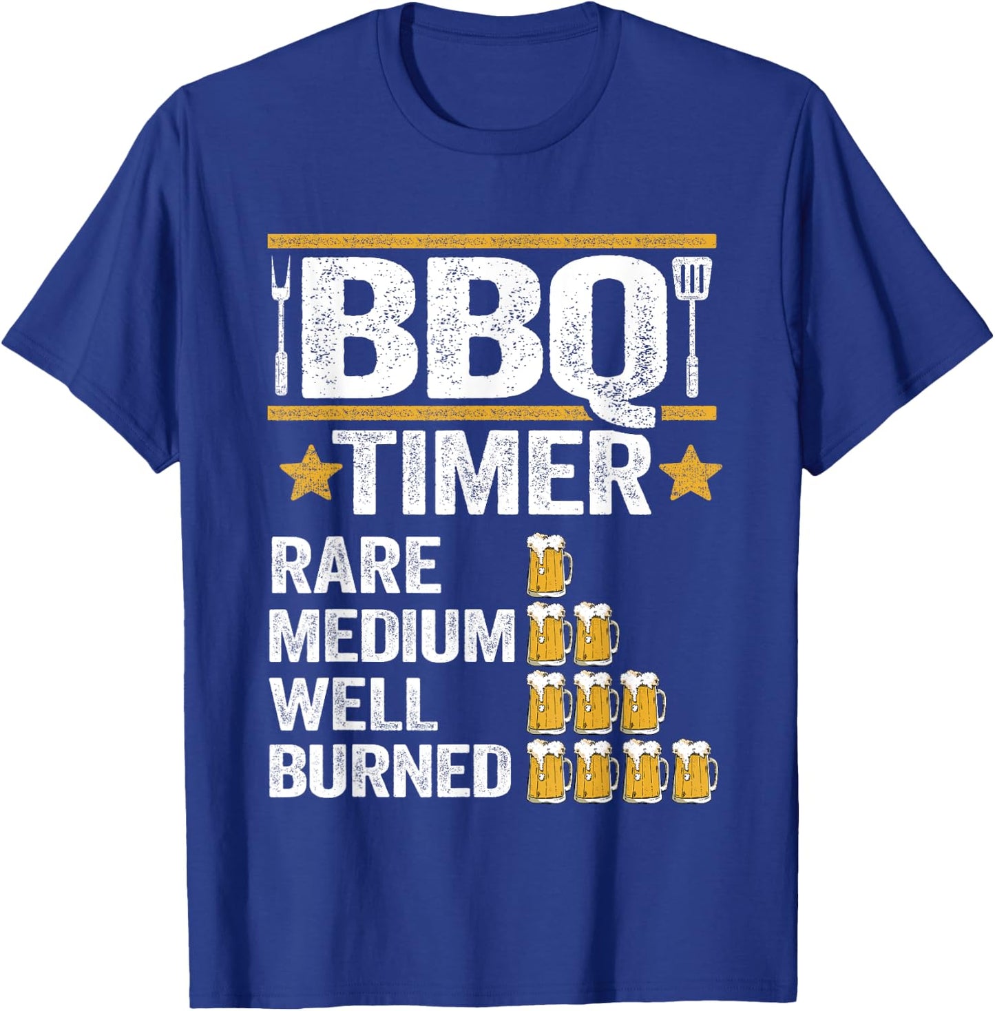 BBQ Timer Grilling Barbecue Smoking Meat Funny Pig Pork Rub T-Shirt - T-Shirt | Royal