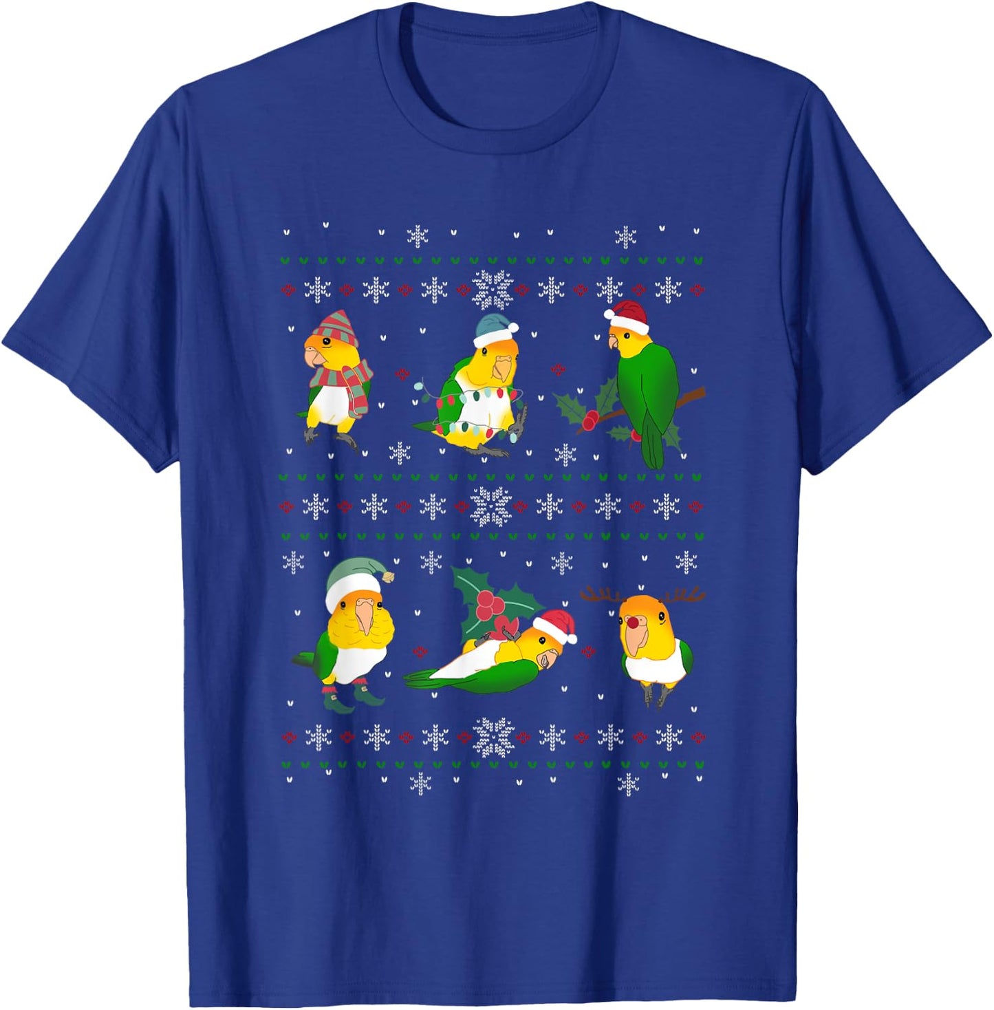 Ugly Christmas Caique Parrot Owner Holidays Birb memes T-Shirt - T-Shirt | Royal