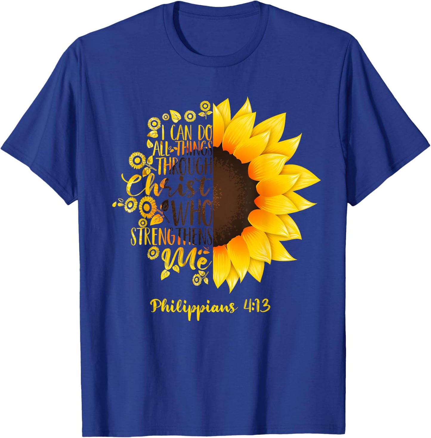 Cute Christian Sunflower Gift | Best Religious Women Moms T-Shirt - T-Shirt | Royal