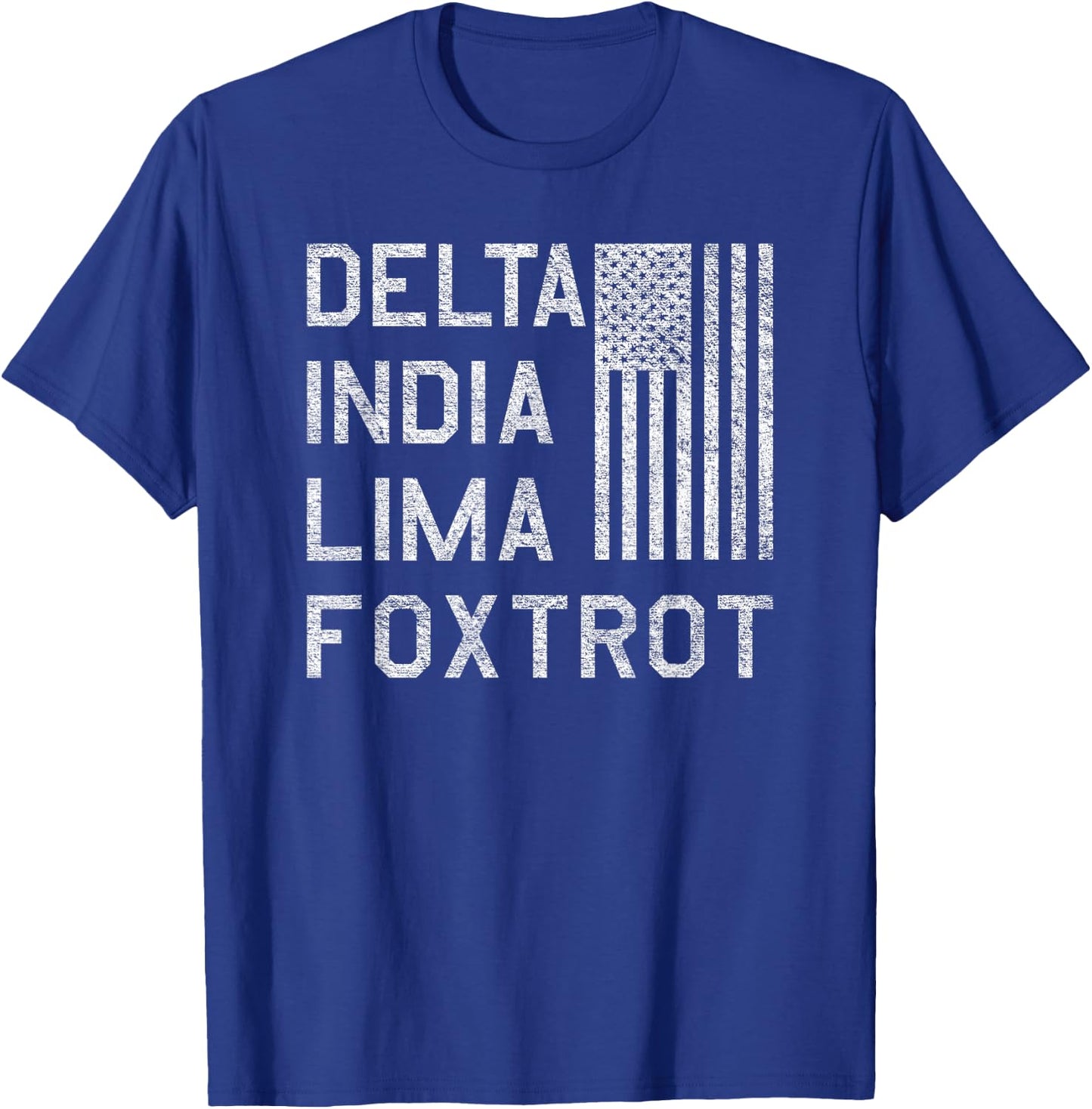 DILF Delta India Lima Foxtrot US Flag American Patriot T-Shirt - T-Shirt | Royal