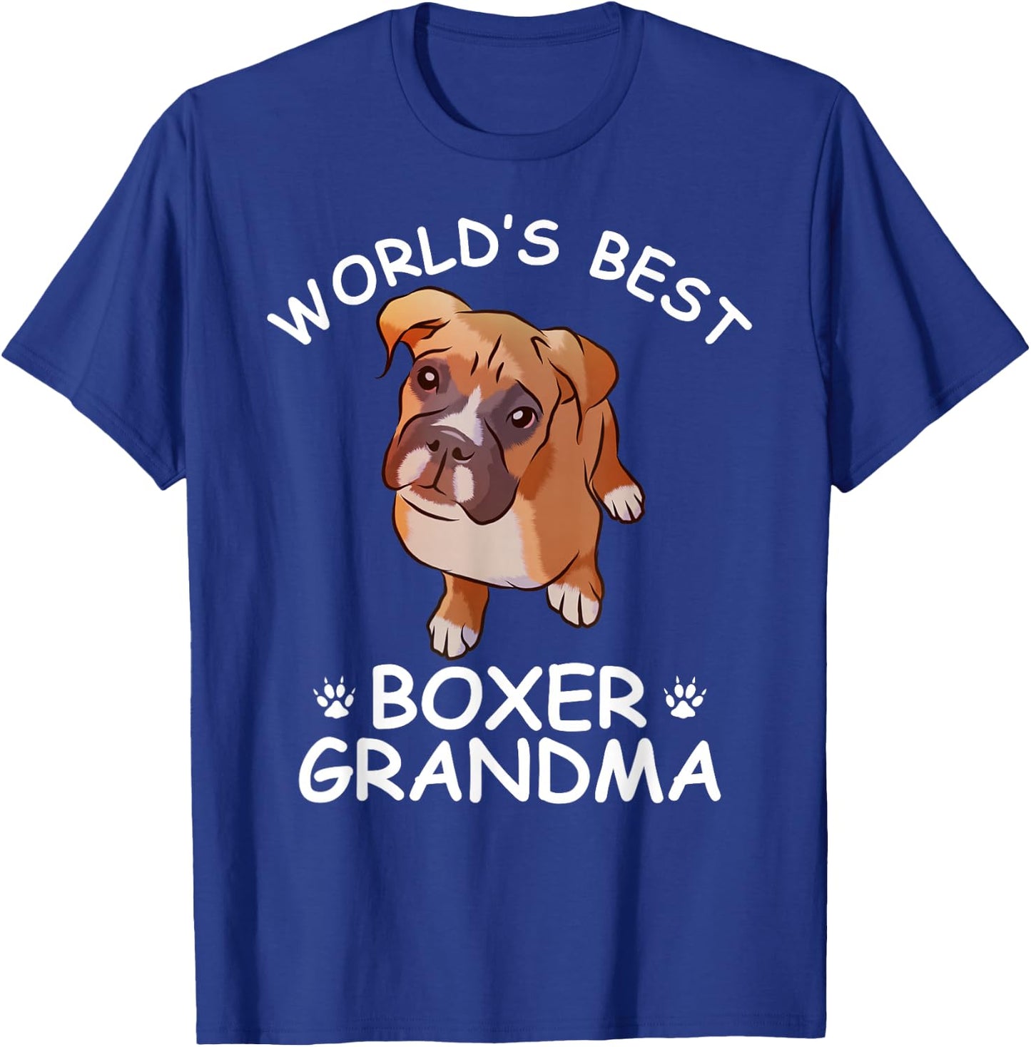 World's Best Boxer Grandma Funny Granddog Dog Lover Cute T-Shirt - T-Shirt | Royal