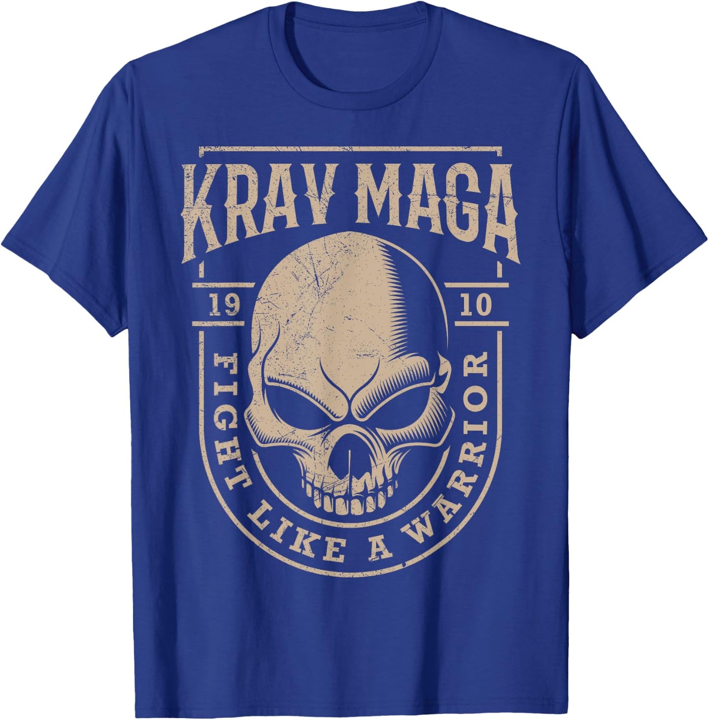 Skull Krav MAGA Warrior - Combat and Self Defense Gift T-Shirt - T-Shirt | Royal