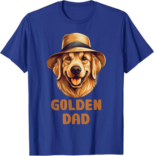 Cute Golden Retriever Dad Dog Lover Gift Funny Golden Owner Men Women Kids T-Shirt - T-Shirt | Royal