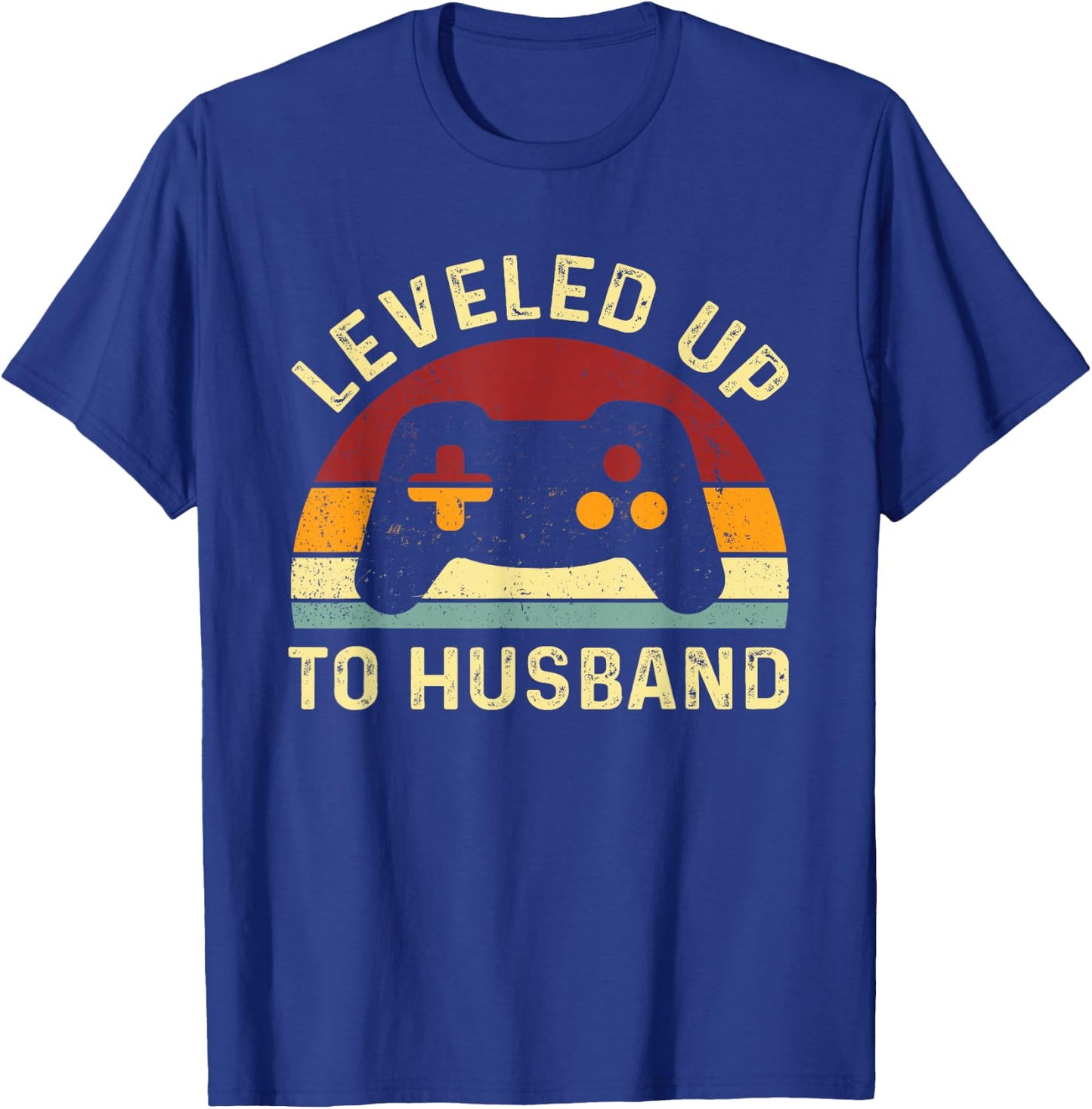Leveled Up To Husband - Newlywed Groom - Just Married Couple T-Shirt - T-Shirt | Royal